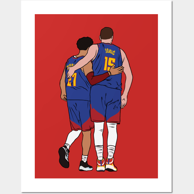 Jamal Murray and Nikola Jokic Wall Art by rattraptees